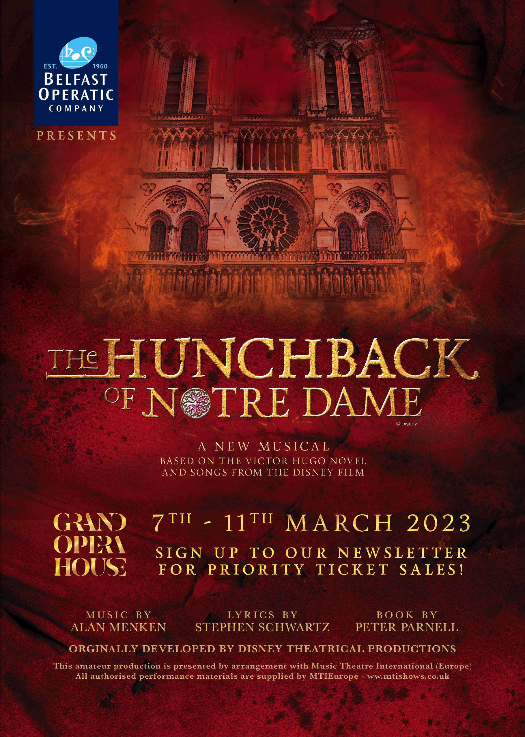 Bold skill go shopping Disney's 'The Hunchback of Notre Dame' - Belfast Operatic Company
